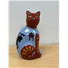 Image 1 : Large Vintage Handpainted Art Pottery Cat Bank (Mexico) 10.5"T