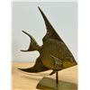 Image 2 : Large Brass Angel Fish On Stand Décor - 11"T 9.5"W