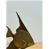 Image 3 : Large Brass Angel Fish On Stand Décor - 11"T 9.5"W