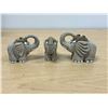 Image 1 : 3 Small Handpainted Clay Elephant Figures - largest 4"W