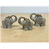 Image 2 : 3 Small Handpainted Clay Elephant Figures - largest 4"W