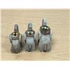 Image 3 : 3 Small Handpainted Clay Elephant Figures - largest 4"W