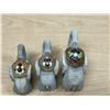 Image 4 : 3 Small Handpainted Clay Elephant Figures - largest 4"W
