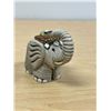 Image 5 : 3 Small Handpainted Clay Elephant Figures - largest 4"W