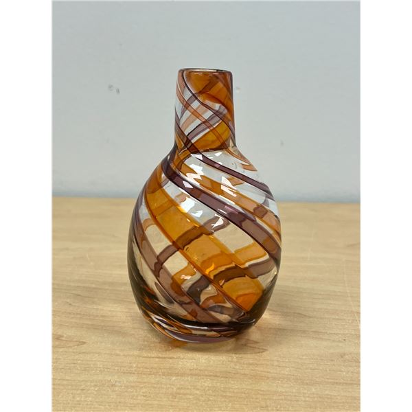 Artist Signed Art Glass Vase - Smaller 5.5"T