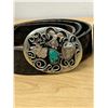 Image 3 : 6 Belt Buckles and 2 Leather Belts - see all photos