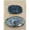 Image 6 : 6 Belt Buckles and 2 Leather Belts - see all photos