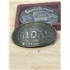 Image 7 : 6 Belt Buckles and 2 Leather Belts - see all photos
