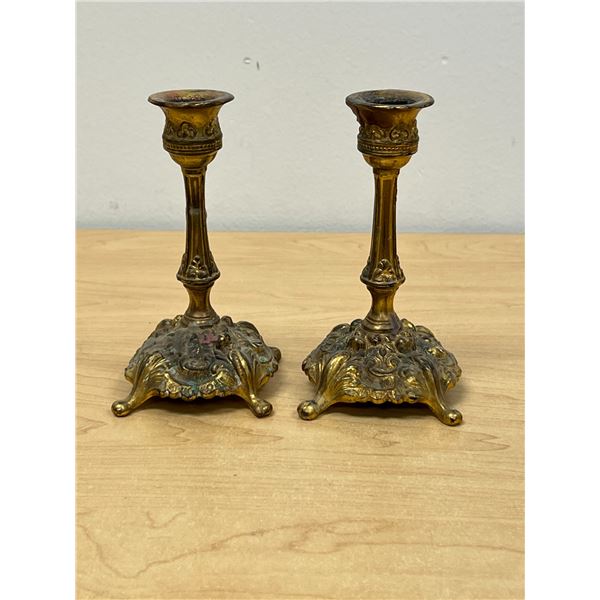 Vintage Brass Candle Holders