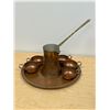 Image 1 : Turkish Copper / Brass Coffee Service - Tray 11.5" Coffee Pot 5.25"T