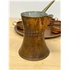 Image 3 : Turkish Copper / Brass Coffee Service - Tray 11.5" Coffee Pot 5.25"T