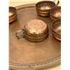 Image 6 : Turkish Copper / Brass Coffee Service - Tray 11.5" Coffee Pot 5.25"T