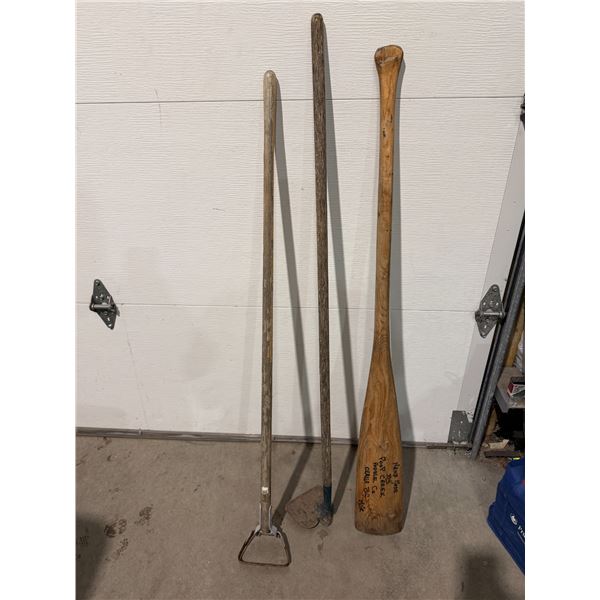 Garden tools and wood paddle