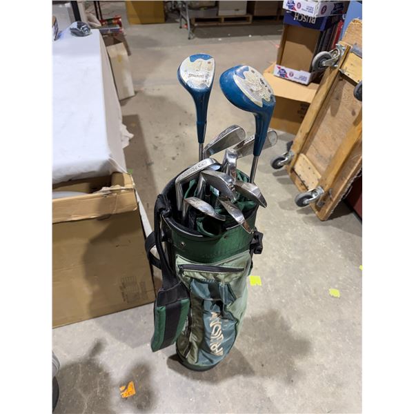 Golf clubs and bag