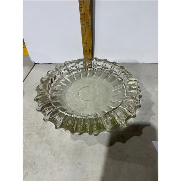 Vintage 10 inch glass ashtray