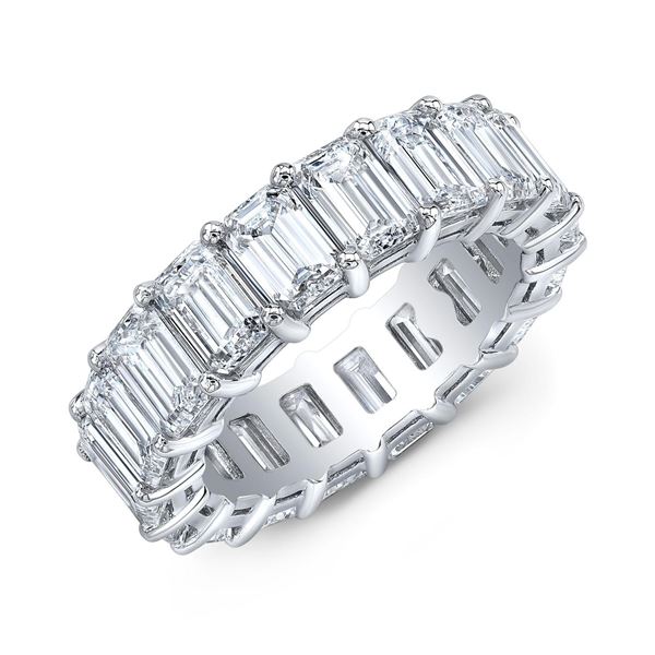 Gold & Lab Octagon Diamond 7 Cts  Eternity Ring