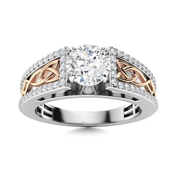 Gold & Brilliant White Diamond 2.50 Cts Ring - E/VVS