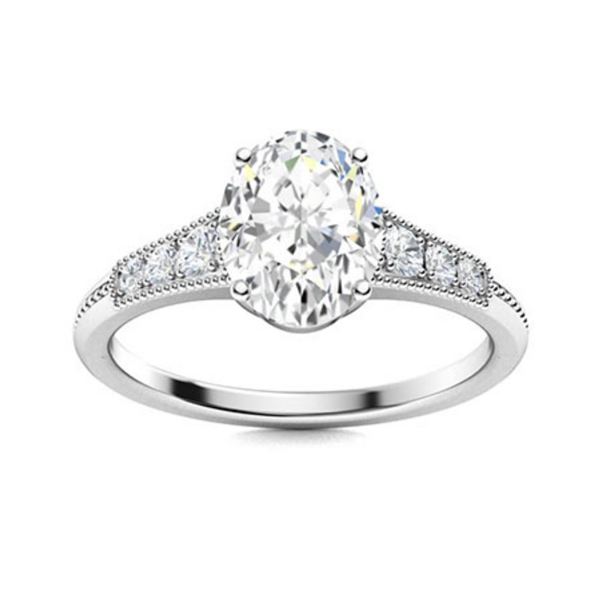 Gold & Brilliant White Diamond 2.50 Cts Ring - E/VVS