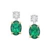 Image 1 : Emerald & Diamond 14k Gold Drop EarRing