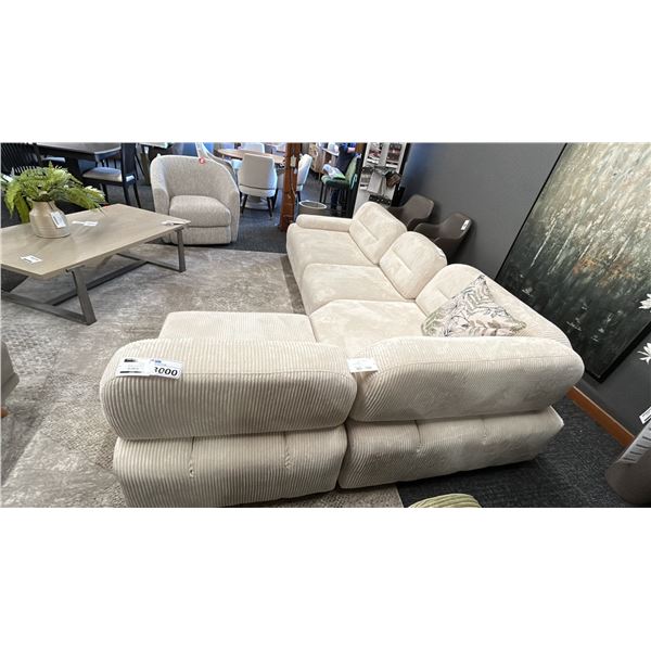 FIG AND CHERRY L SHAPED COMO MODULAR SOFA. 10' X 6'6" RETAIL $8,000