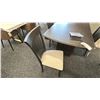 Image 2 : BERMEX DINING ROOM TABLE WITH CENTER LEAF AND 4 CHAIRS. DARK GREY. 5' X 40" TABLE. $6240 RETAIL