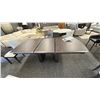 Image 4 : BERMEX DINING ROOM TABLE WITH CENTER LEAF AND 4 CHAIRS. DARK GREY. 5' X 40" TABLE. $6240 RETAIL