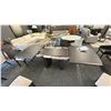 Image 5 : BERMEX DINING ROOM TABLE WITH CENTER LEAF AND 4 CHAIRS. DARK GREY. 5' X 40" TABLE. $6240 RETAIL