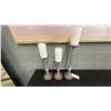 Image 5 : GROUP OF CORCORAN INC BLACK AND NATURAL ACACIA SIDEBOARD. 60" X 18". INC 3 CANDELABRAS