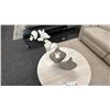Image 3 : SURYA GANT COFFEE TABLE. MANGO WOOD. 35"D X 16"H WITH DECOR ITEMS