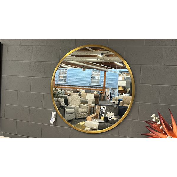 DECORREST ECHO 42" ROUND MIRROR WITH BRASS FRAME