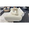Image 5 : FIG AND CHERRY 80"W DIANTE SOFA WITH CUSHION SET. BACK EXTENDS FOR TV VIEWING. RETAIL $3900