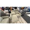 Image 2 : ELRAN FURNITURE. 2 PCS LOVE SEAT SET. POWER RECLINER. POWER HEAD REST. 51" RETAIL $4,000