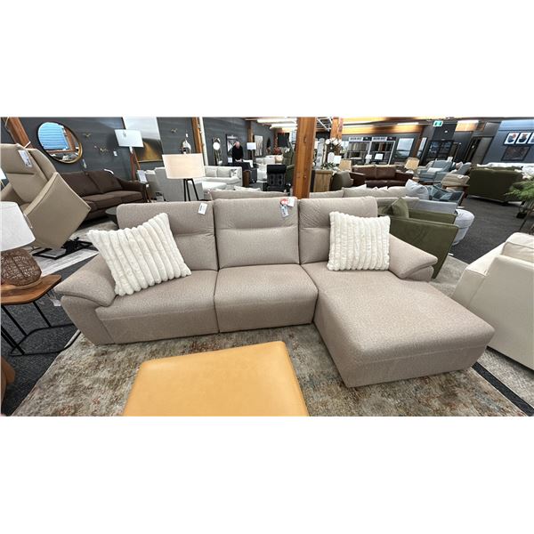 ELRAN FURNITURE. POWER RECLINER WITH POWER HEAD REST. 9'8" X 5' CORNER SOFA SET. $6,700 RETAIL. C...