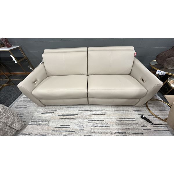 ELRAN FURNITURE. 76" WIDE SOFA W/ POWER RECLINE AND POWER HEADREST. RETAIL $3,600.