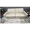Image 1 : ELRAN FURNITURE. 76" WIDE SOFA W/ POWER RECLINE AND POWER HEADREST. RETAIL $3,600.
