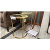 Image 2 : PAIR OF BRASS FRAME NESTING TABLES  RETAIL $900