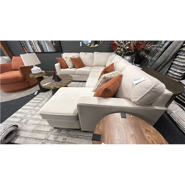 DECORREST 2 PIECE SECTIONAL SOFA. 9'8" X 7'8". RETAIL $4,800 W/6 CUSHIONS AS IN PHOTO.