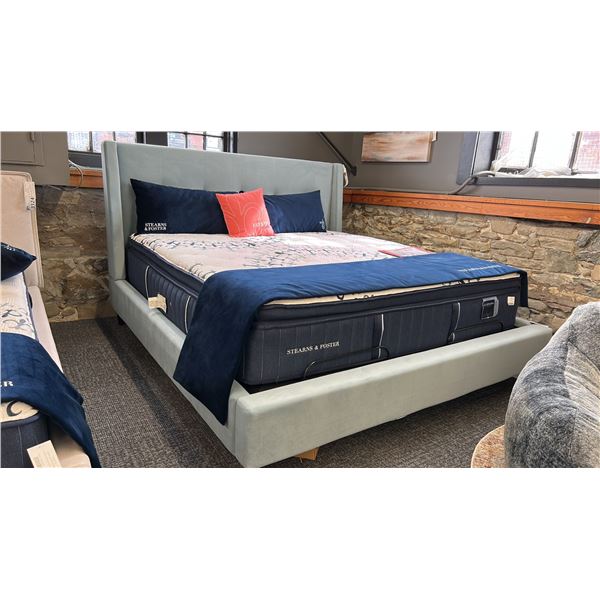 PALLISE PALERMO KING BED FRAME WITH GAS LIFT SLATS. MATTRESS NOT INCLUDED. RETAIL $3,700