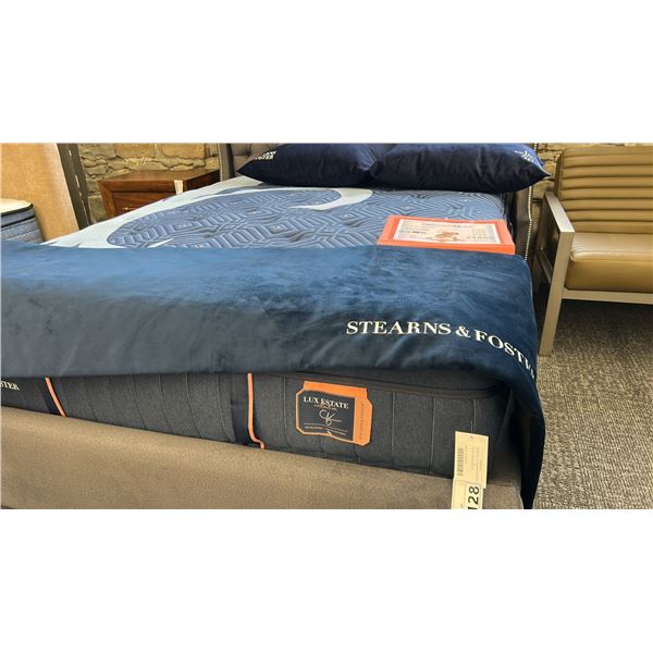 STEARNS & FOSTER QUEEN SIZE MATTRESS LUX ESTATE MADELEINE CUSH FIRM. COMES WITH BOX SPRING.