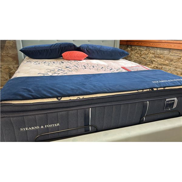 STEARNS & FOSTER KING SIZE MATTRESS WITH BOX SPRING ESTATE MON CHERI CUSH FIRM