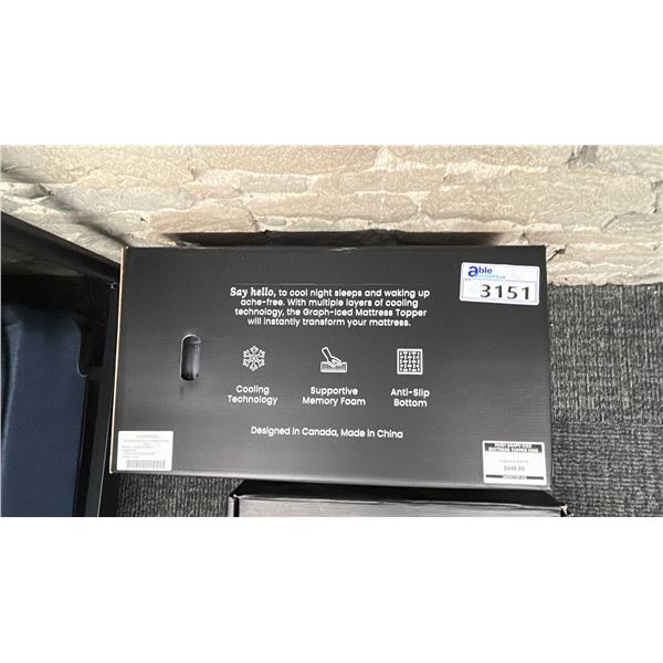 HUSH KING SIZE MATTRESS TOPPER. COOLING TECHNOLOGY SUPPORTIVE MEMORY FOAM. RETAIL $500