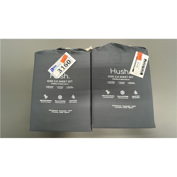 PAIR OF HUSH TWIN SIZE SHEET SET, CHARCOAL. RETAIL $500