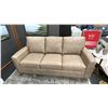 Image 1 : DECORREST LEATHER 82" SOFA. RETAIL $3,799
