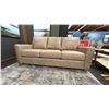 Image 2 : DECORREST LEATHER 82" SOFA. RETAIL $3,799