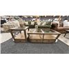 Image 1 : MAGNUSSEN FURNITURE RECTANGULAR COFFEE TABLE WITH DRAWERS WITH SIDE TABLE. 48" X 26" & 24" X 22".
