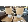 Image 4 : SURYA ARQUETTE END TABLES. W/ PAIR OF TABLE LAMPS. RETAIL $3,700.