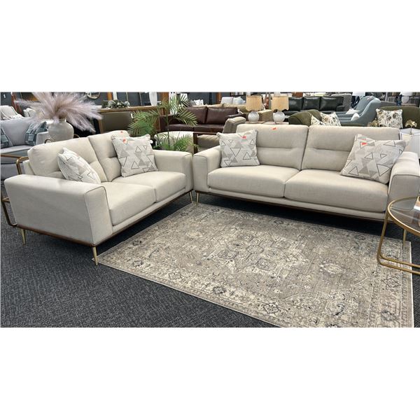 DECORREST SOFA SET. 7' SOFA. 62" LOVESEAT. W/ CUSHIONS.