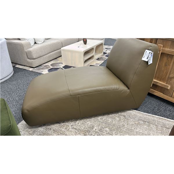 PALLISER ARMLESS CHAIS LOUNGE FOREST LEATHER.