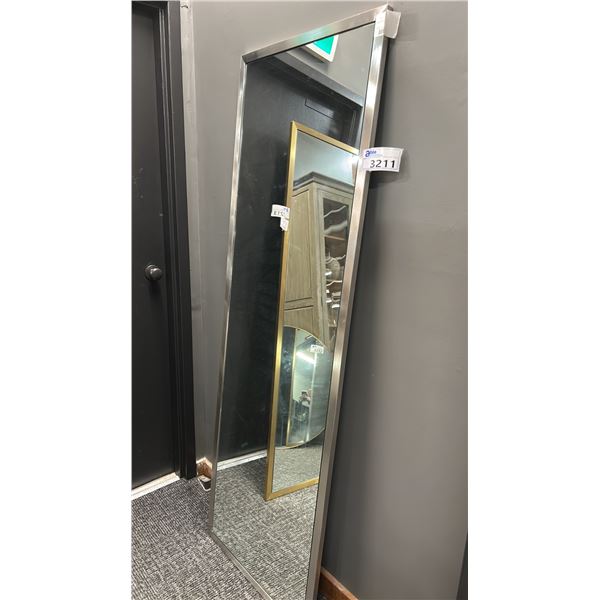 DECORREST FLOOR MIRROR. 24" X 72". PEWTER FRAME.