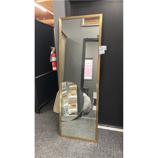 DECORREST FLOOR MIRROR 24" X 72". BRASS FRAME.
